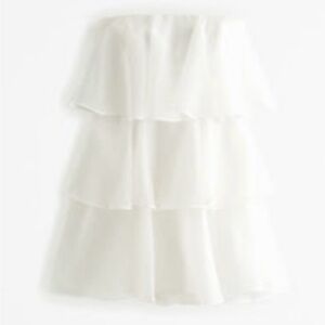 Organza Tiered Strapless Mini Dress